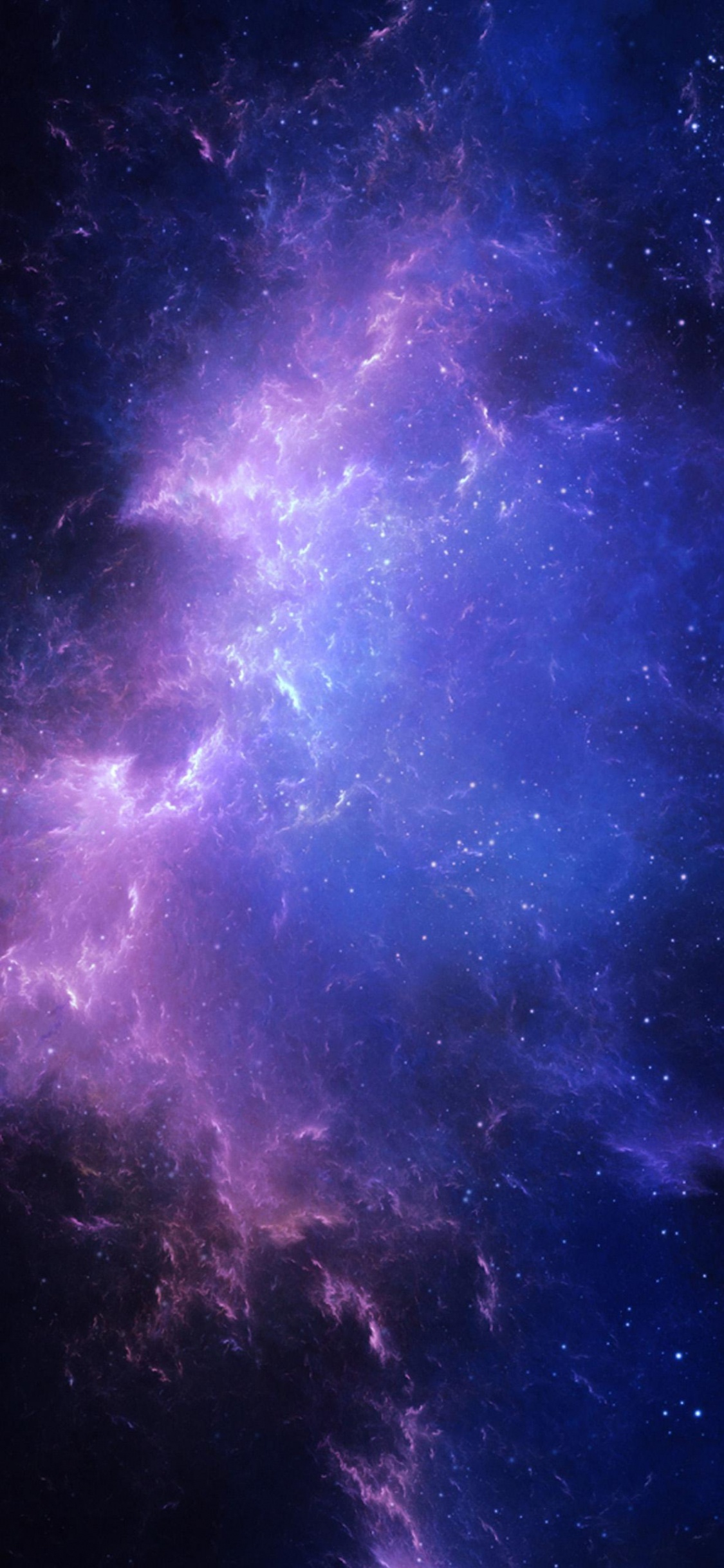 Blau-weißer Sternenhimmel. Wallpaper in 1125x2436 Resolution