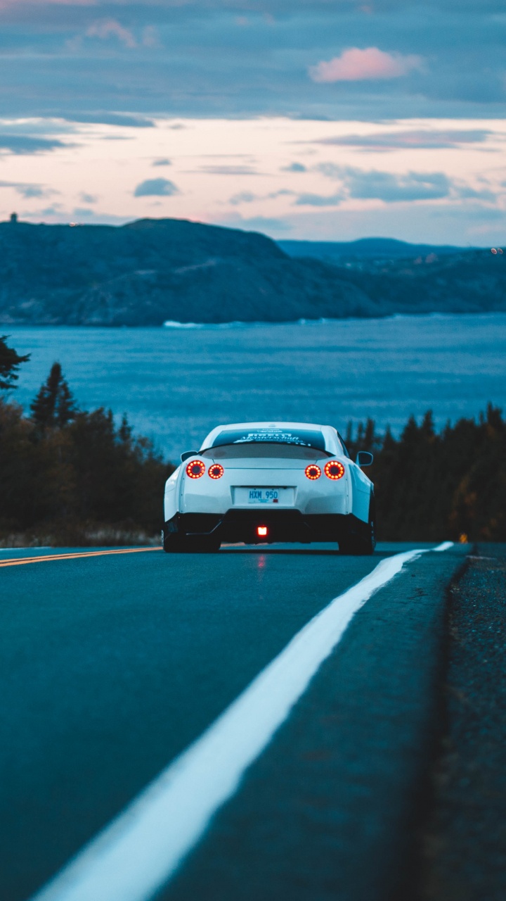 Car, Nissan, Nissan Skyline, Road, Blue. Wallpaper in 720x1280 Resolution