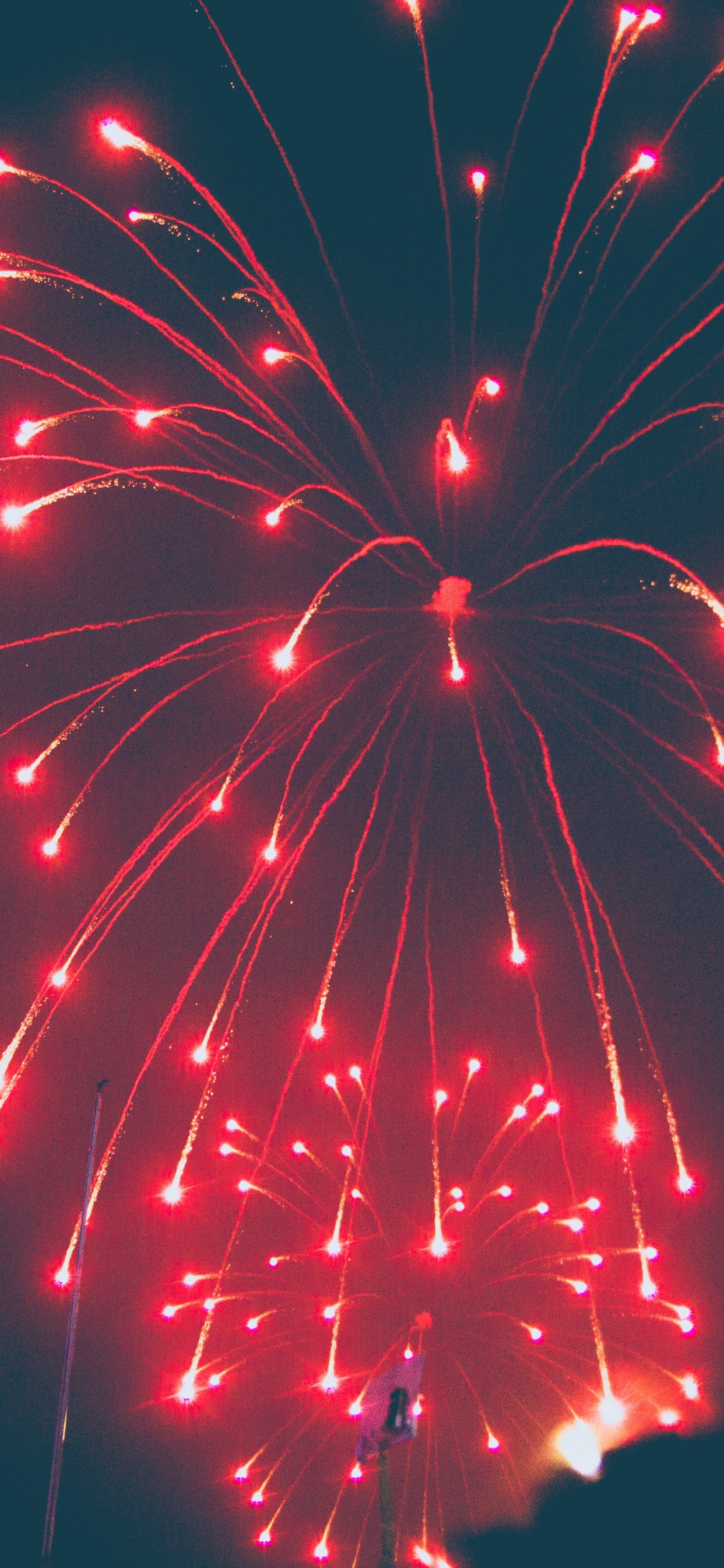 Fireworks, Red, New Years Day, Midnight, Pink. Wallpaper in 1242x2688 Resolution