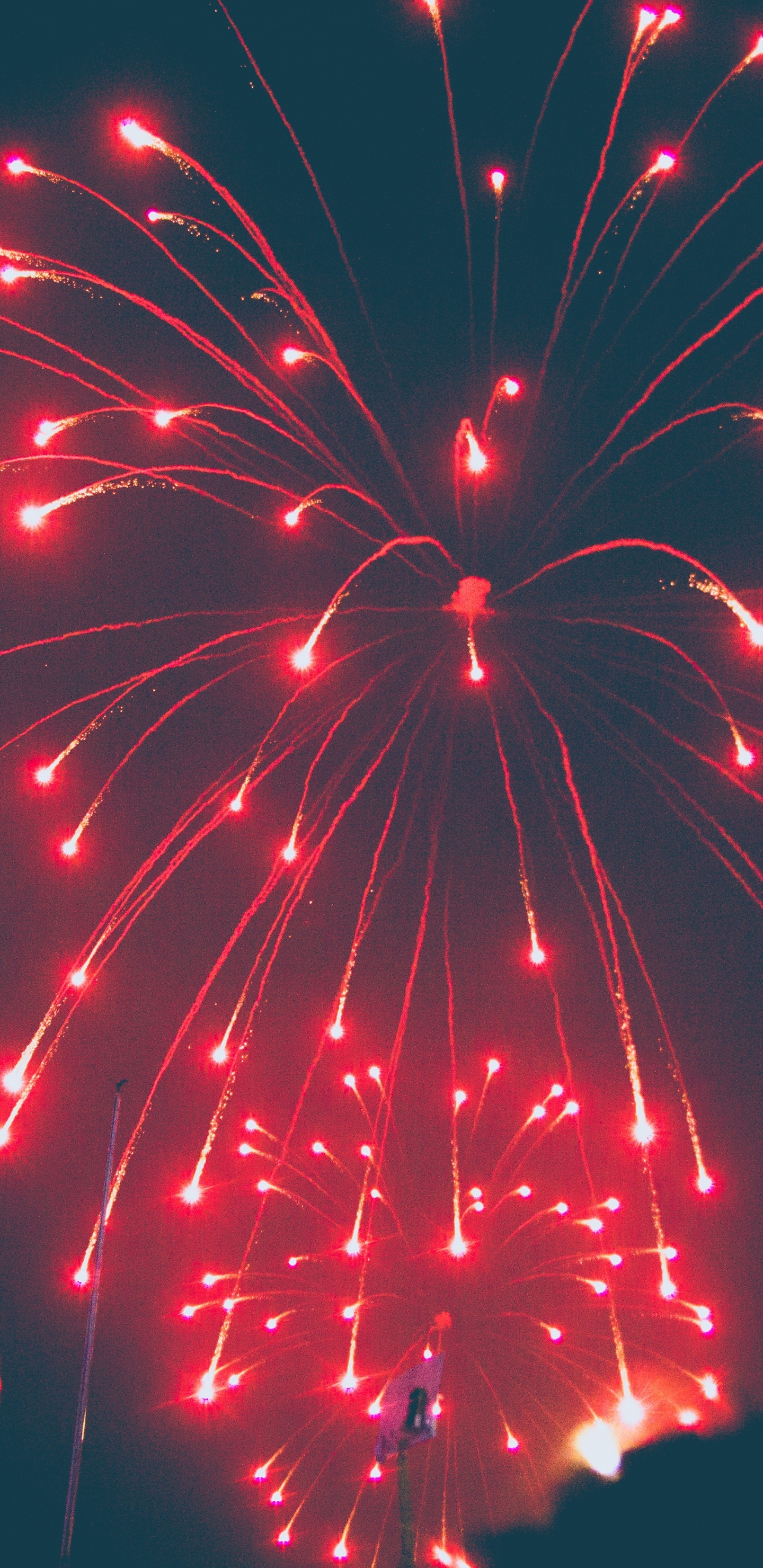 Fireworks, Red, New Years Day, Midnight, Pink. Wallpaper in 1440x2960 Resolution