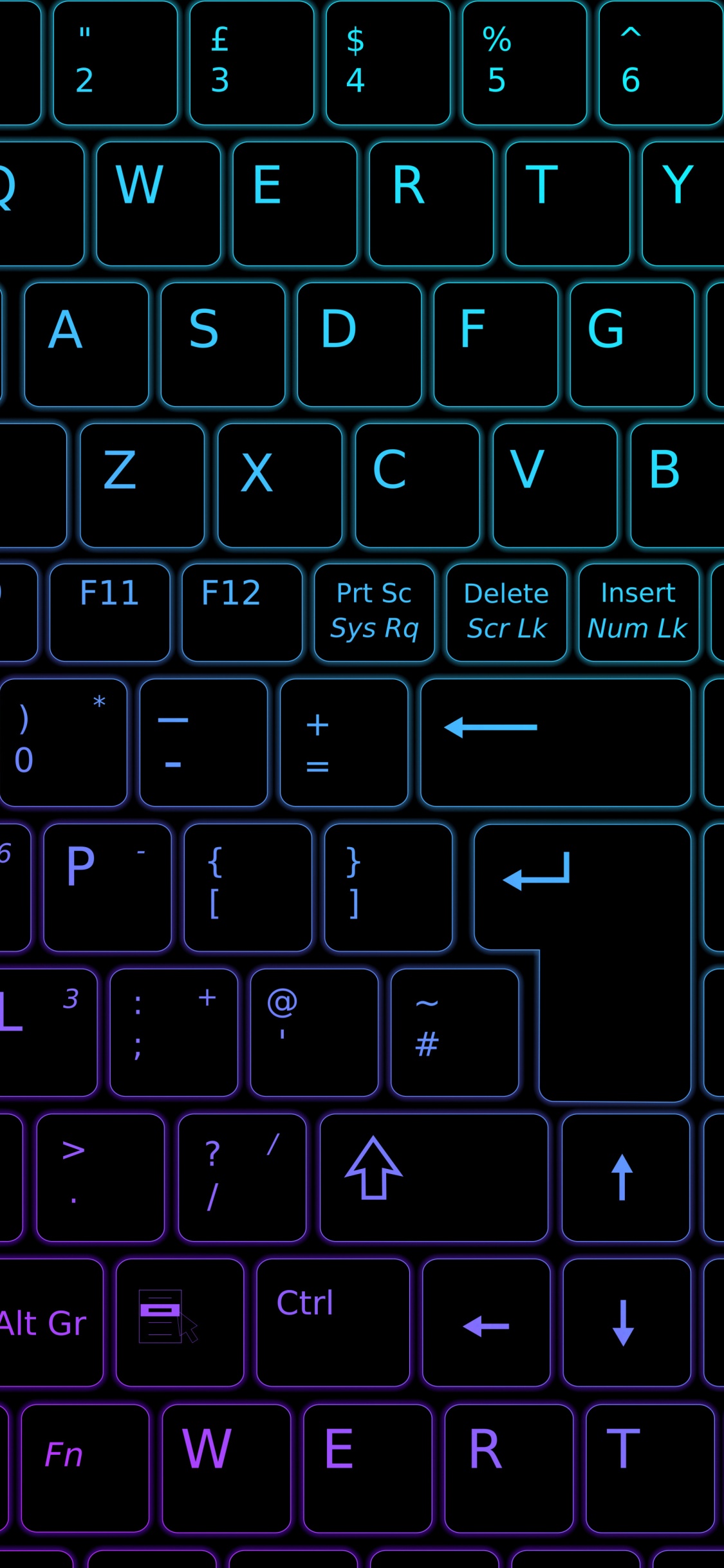 Apple-Tastaturen, Eingabegerät, Peripheriegerät, Blau, Azure. Wallpaper in 1125x2436 Resolution