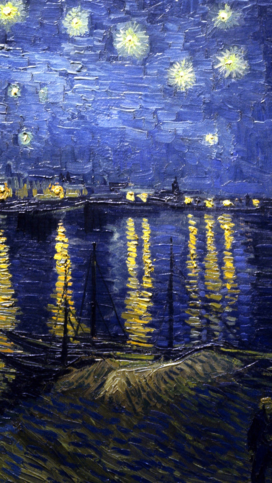 La Maison Jaune, Nuit Étoilée Sur le Rhne, La Nuit Étoilée, Post-impressionnisme, Art. Wallpaper in 1080x1920 Resolution