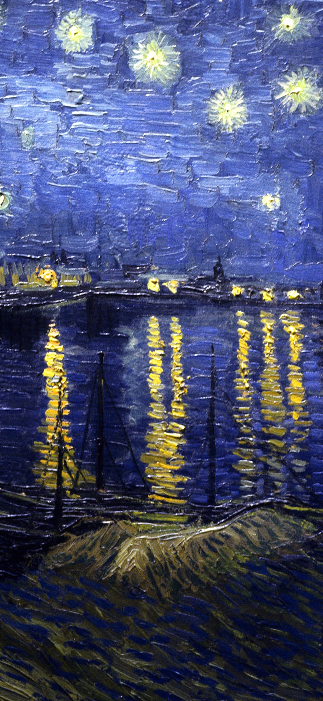 La Maison Jaune, Nuit Étoilée Sur le Rhne, La Nuit Étoilée, Post-impressionnisme, Art. Wallpaper in 1125x2436 Resolution