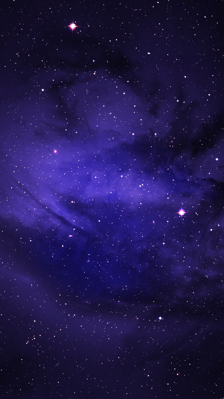 Lila Und Schwarzer Galaxiehimmel. Wallpaper in 750x1334 Resolution