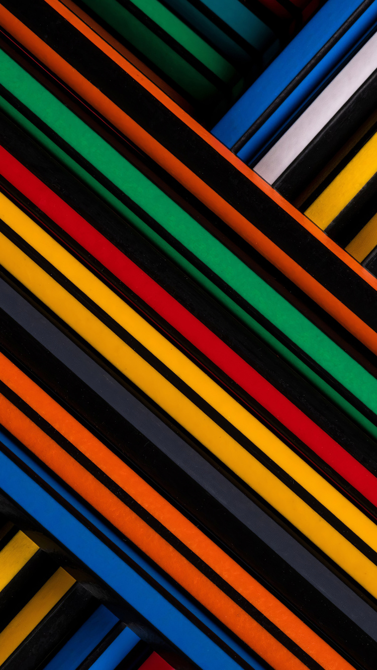 Décoration Murale à Rayures Multicolores. Wallpaper in 750x1334 Resolution