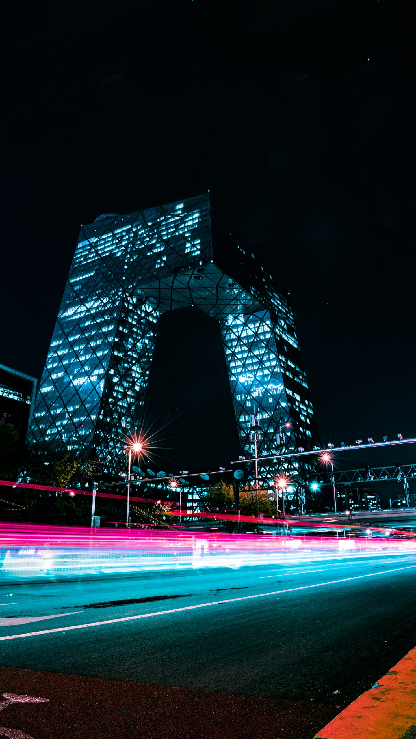 Time Lapse Photography of Cars on Road During Night Time. Wallpaper in 1440x2560 Resolution