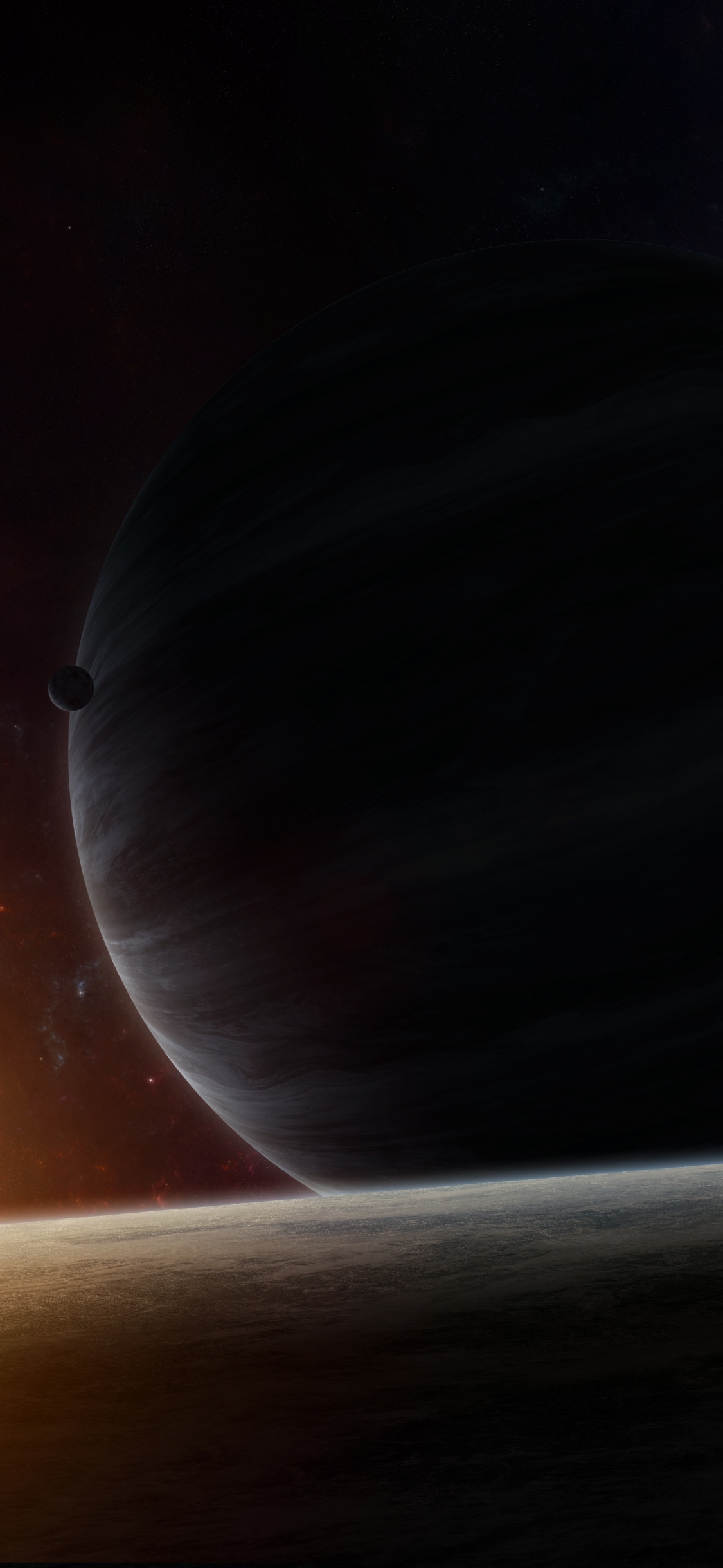 Pintura de Luna Blanca y Negra. Wallpaper in 1125x2436 Resolution