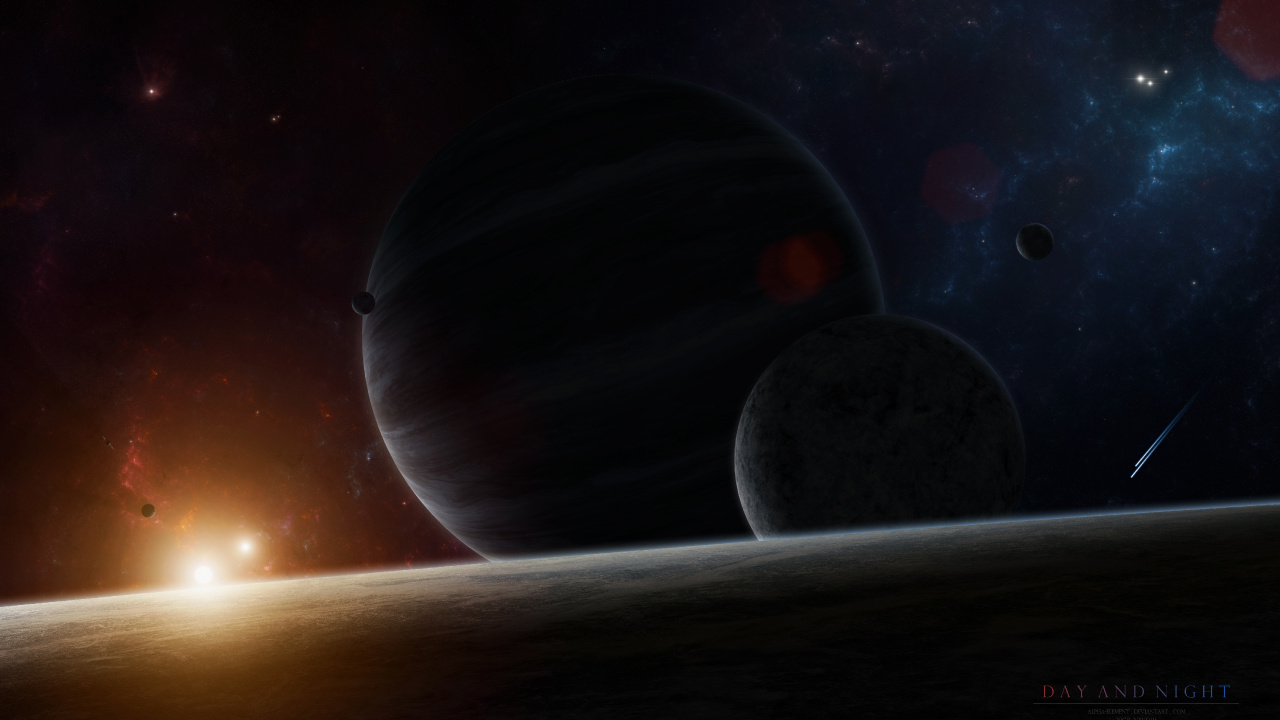 Pintura de Luna Blanca y Negra. Wallpaper in 1280x720 Resolution