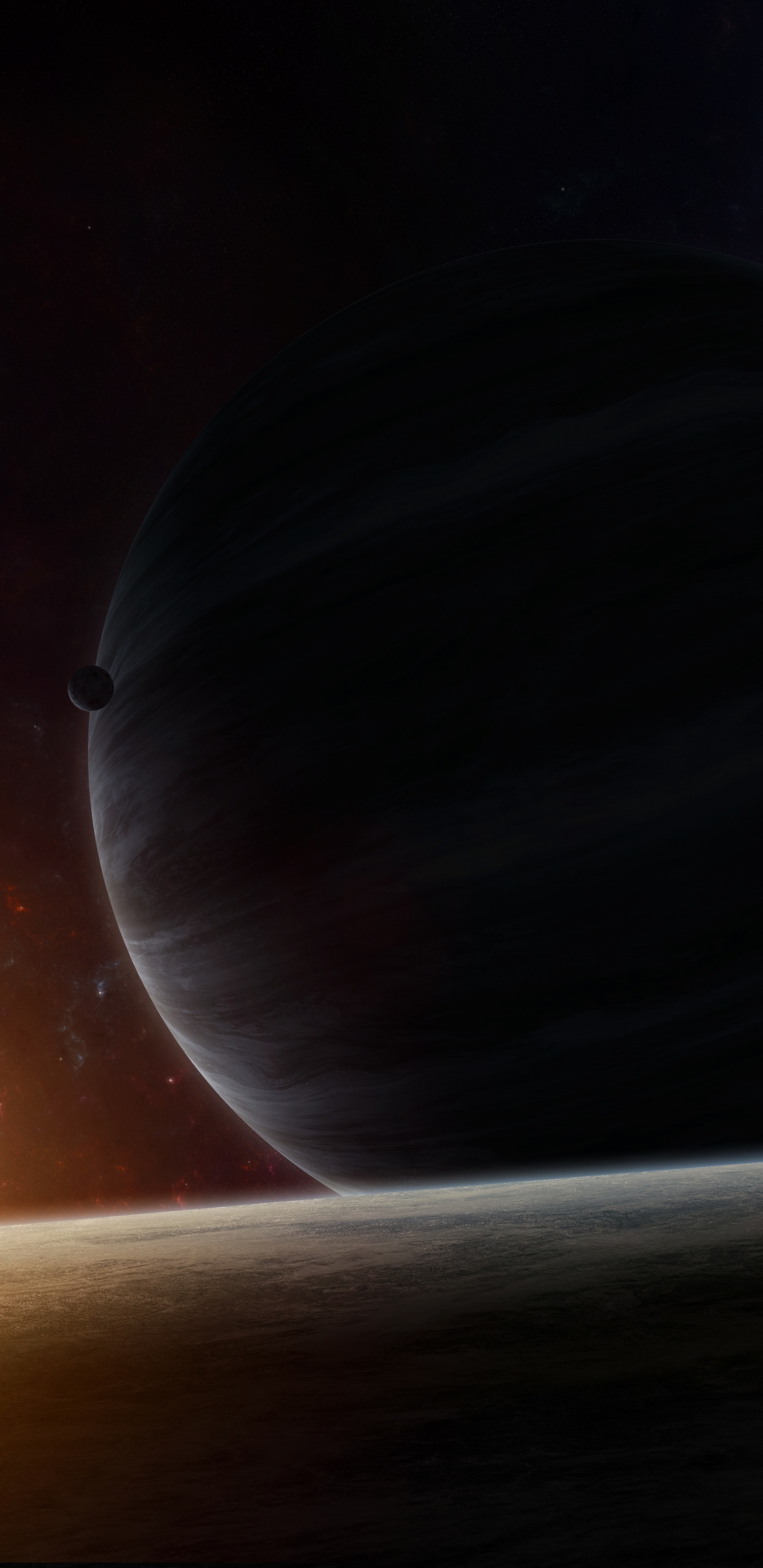 Pintura de Luna Blanca y Negra. Wallpaper in 1440x2960 Resolution