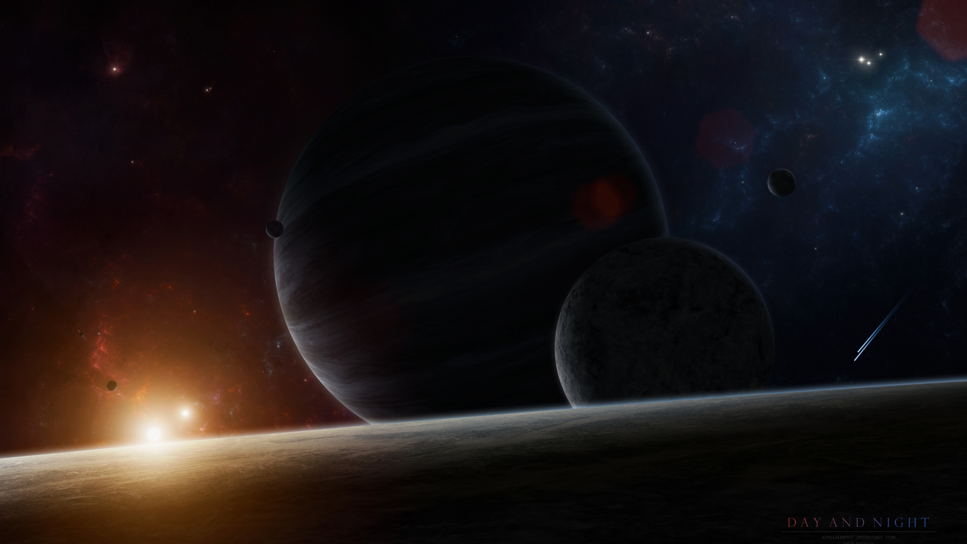 Pintura de Luna Blanca y Negra. Wallpaper in 3840x2160 Resolution