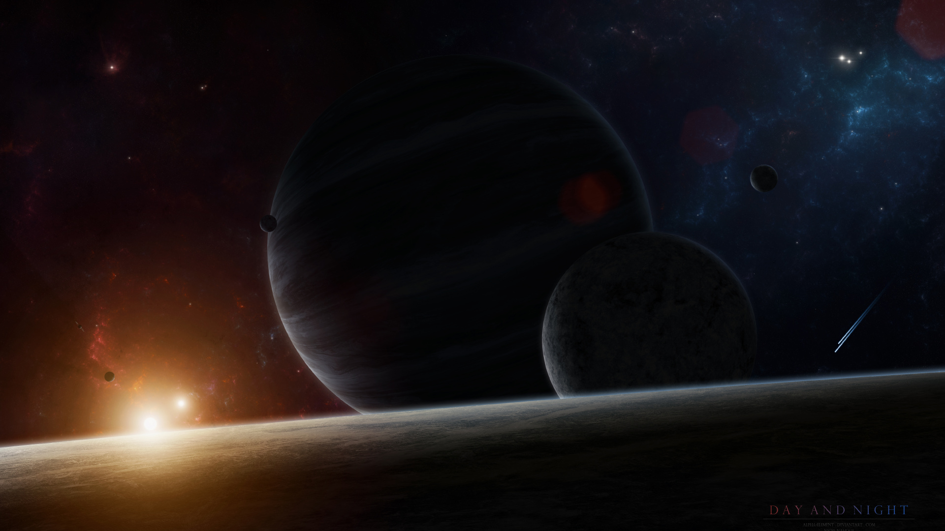 White and Black Moon Painting. Wallpaper in 1920x1080 Resolution