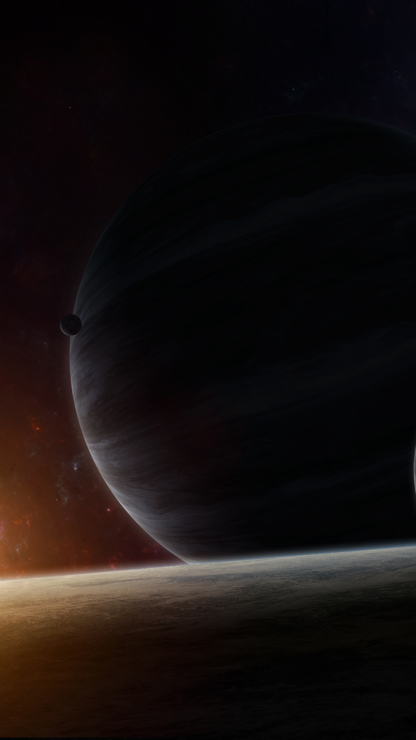 Peinture de Lune Blanche et Noire. Wallpaper in 1440x2560 Resolution