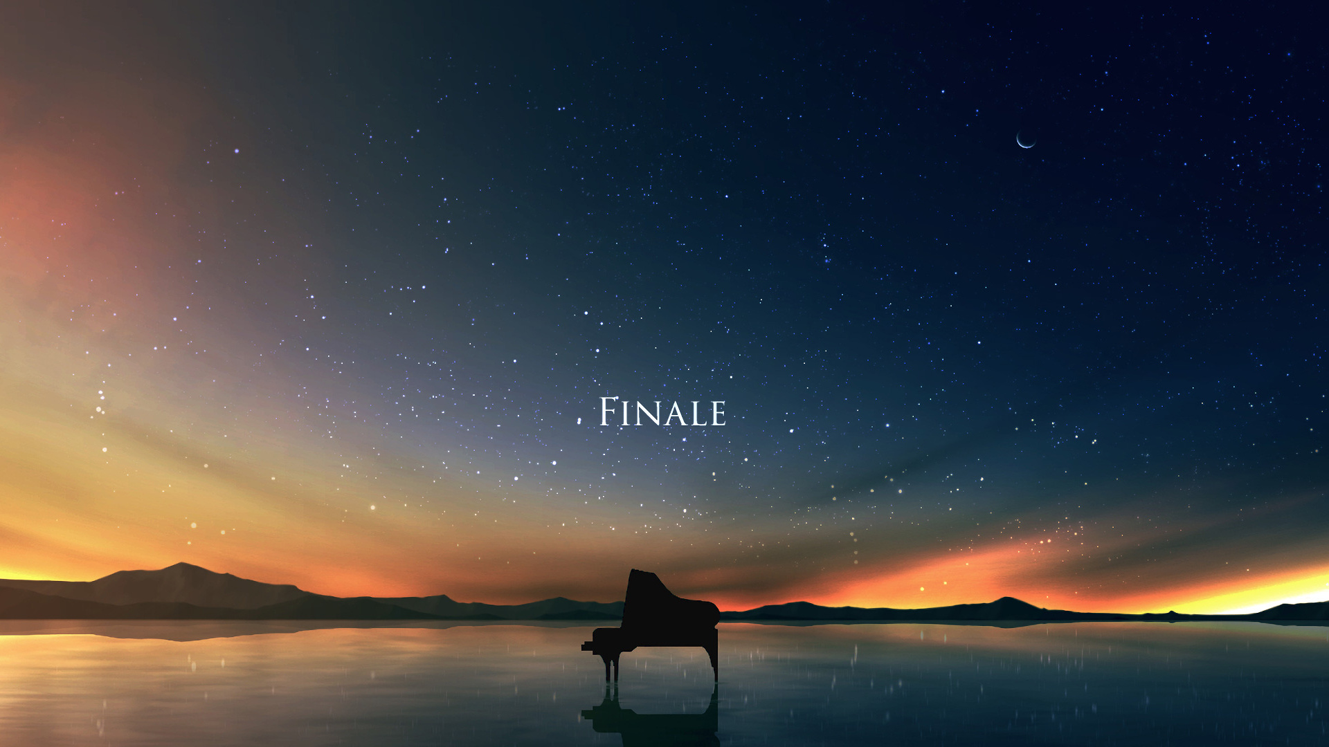 Silhouette de Personne Debout au Bord de la Mer Pendant la Nuit. Wallpaper in 1920x1080 Resolution