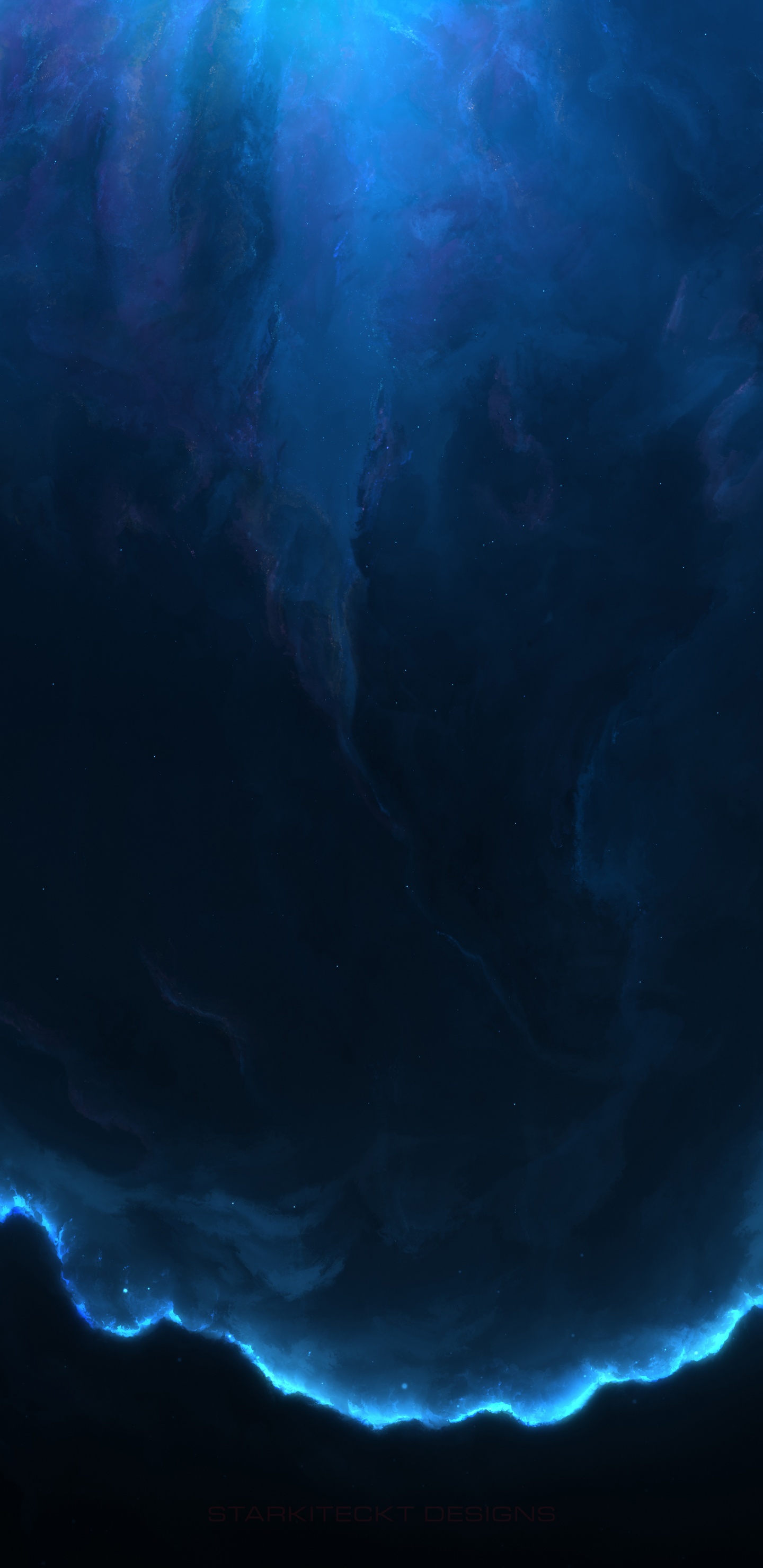 Weiße Und Blaue Abstrakte Malerei. Wallpaper in 1440x2960 Resolution