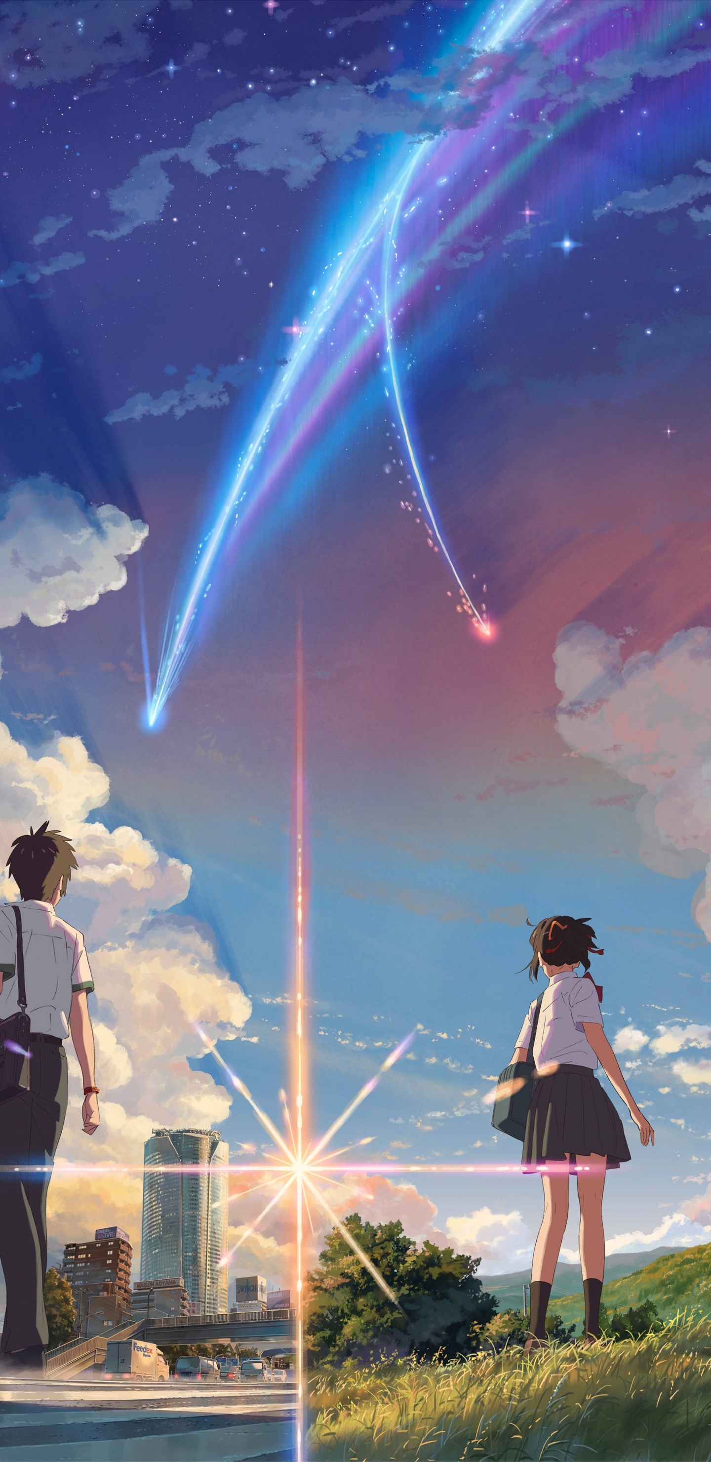 你的名字, Mitsuha Miyamizu, 塔基橘, 动画片, 海报 壁纸 1440x2960 允许