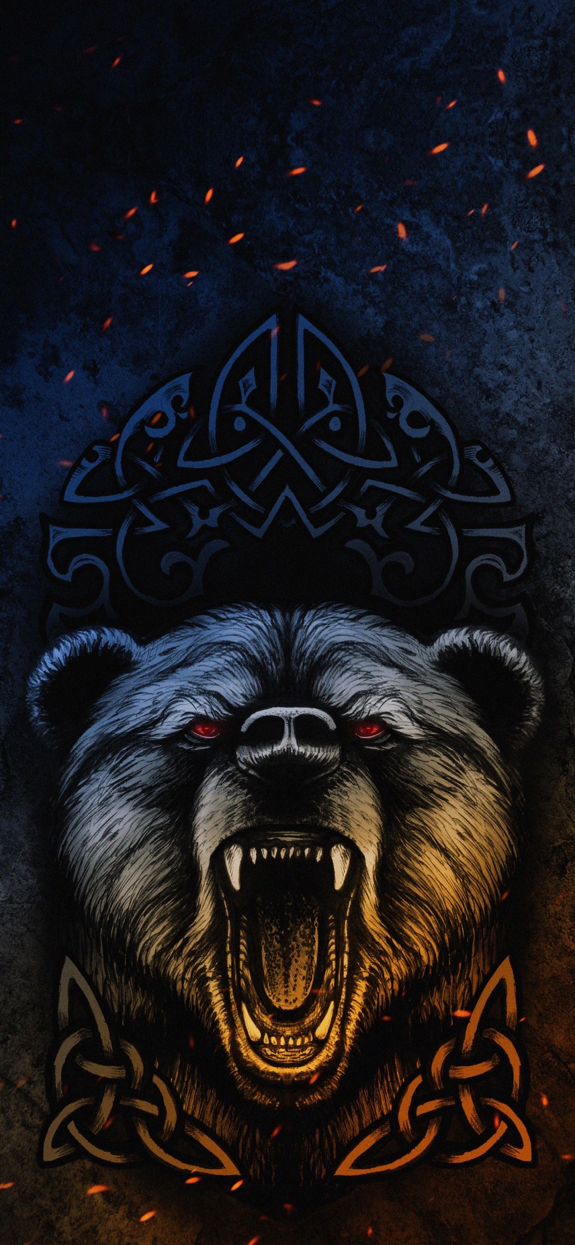 Oso Vikingo, Los Vikingos, Grizzly Bear, Camiseta, Capucha. Wallpaper in 1125x2436 Resolution