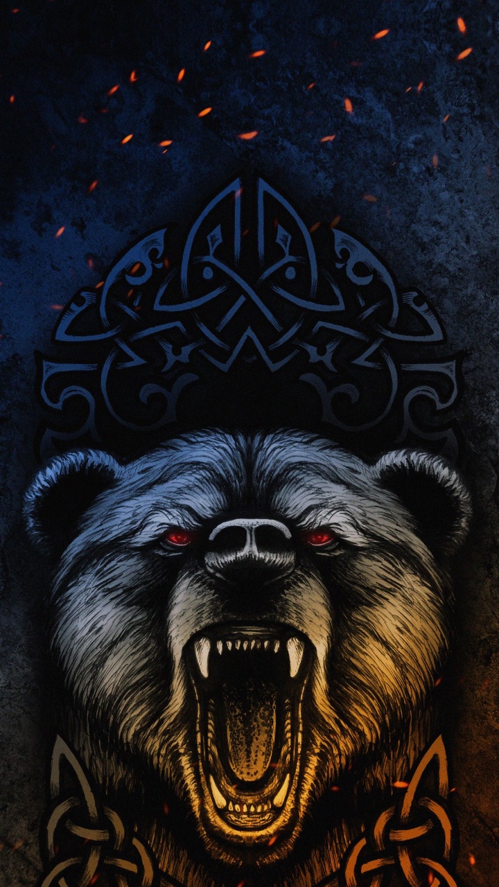 Ours Viking, Grizzli, T-shirt, Capuchon, Chemise. Wallpaper in 720x1280 Resolution