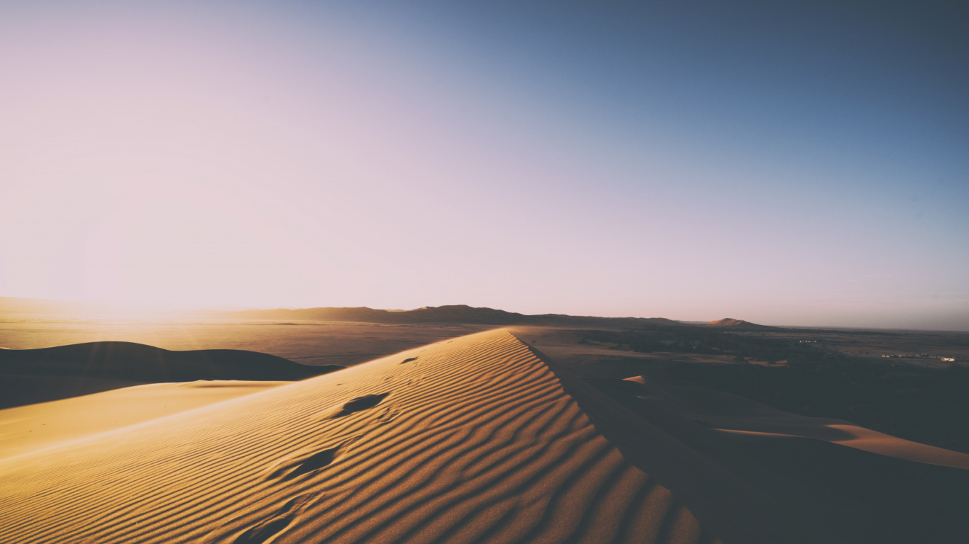 Brown Sand Dunes During Daytime. Wallpaper in 1366x768 Resolution