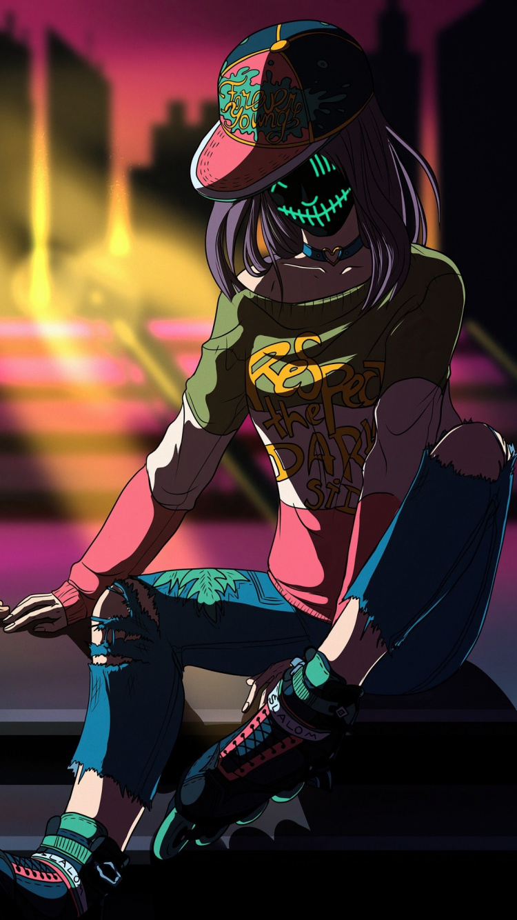 Art, Cuisse, Cartoon, Divertissement, Sport de Scooter. Wallpaper in 750x1334 Resolution