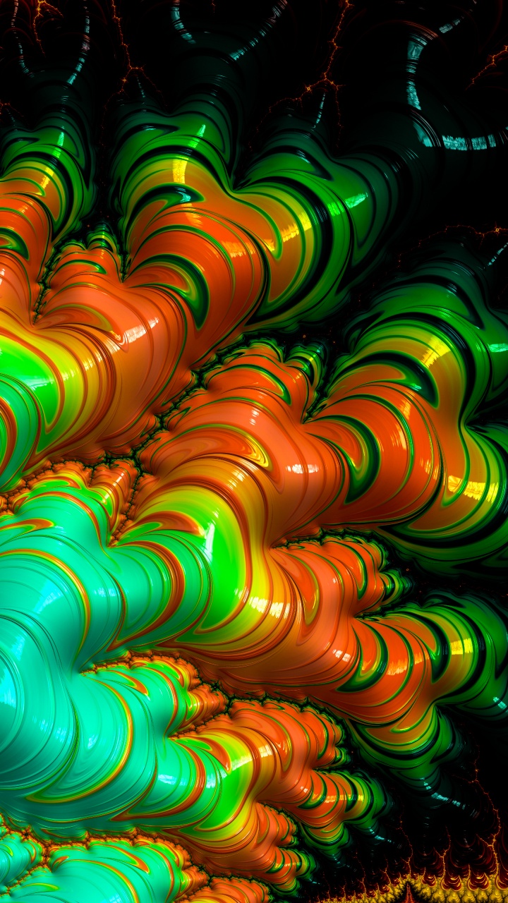Art Fractal, Art, la Pureté de la Couleur, Green, Ligne. Wallpaper in 720x1280 Resolution