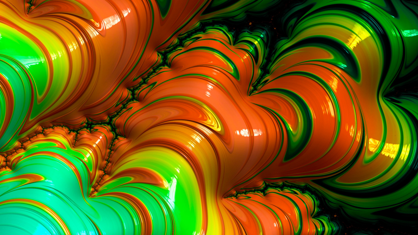 Arte Fractal, Arte, Verde, Fila, Gas. Wallpaper in 1366x768 Resolution