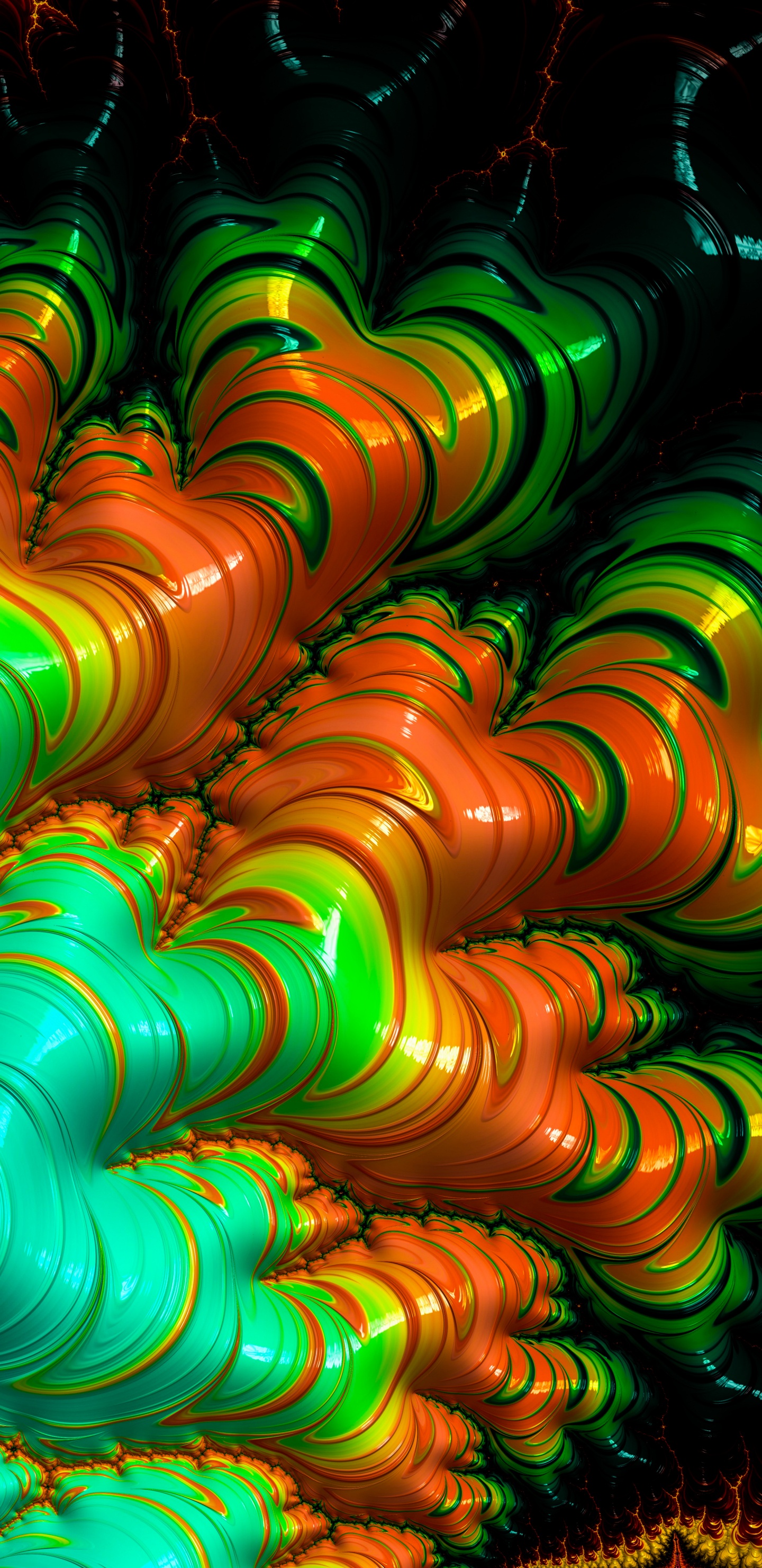 Fraktale Kunst, Kunst, Farbigkeit, Gr, Gas. Wallpaper in 1440x2960 Resolution