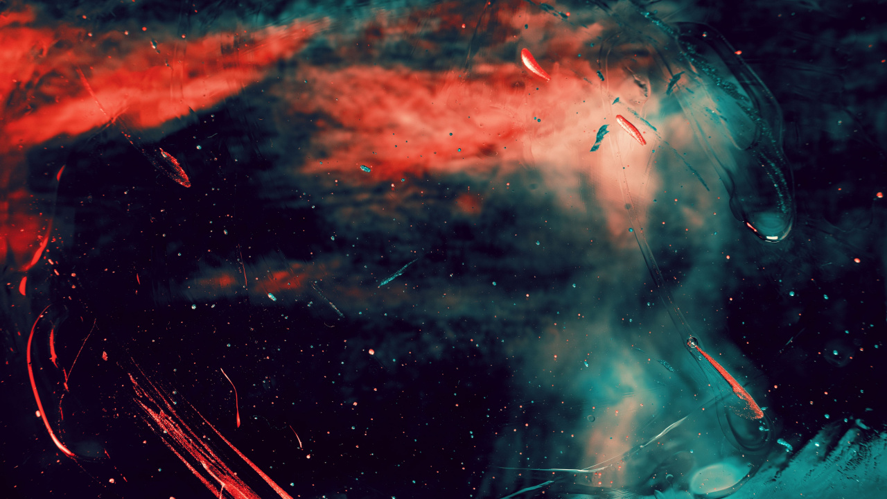 Green and Orange Abstract Painting. Wallpaper in 1280x720 Resolution