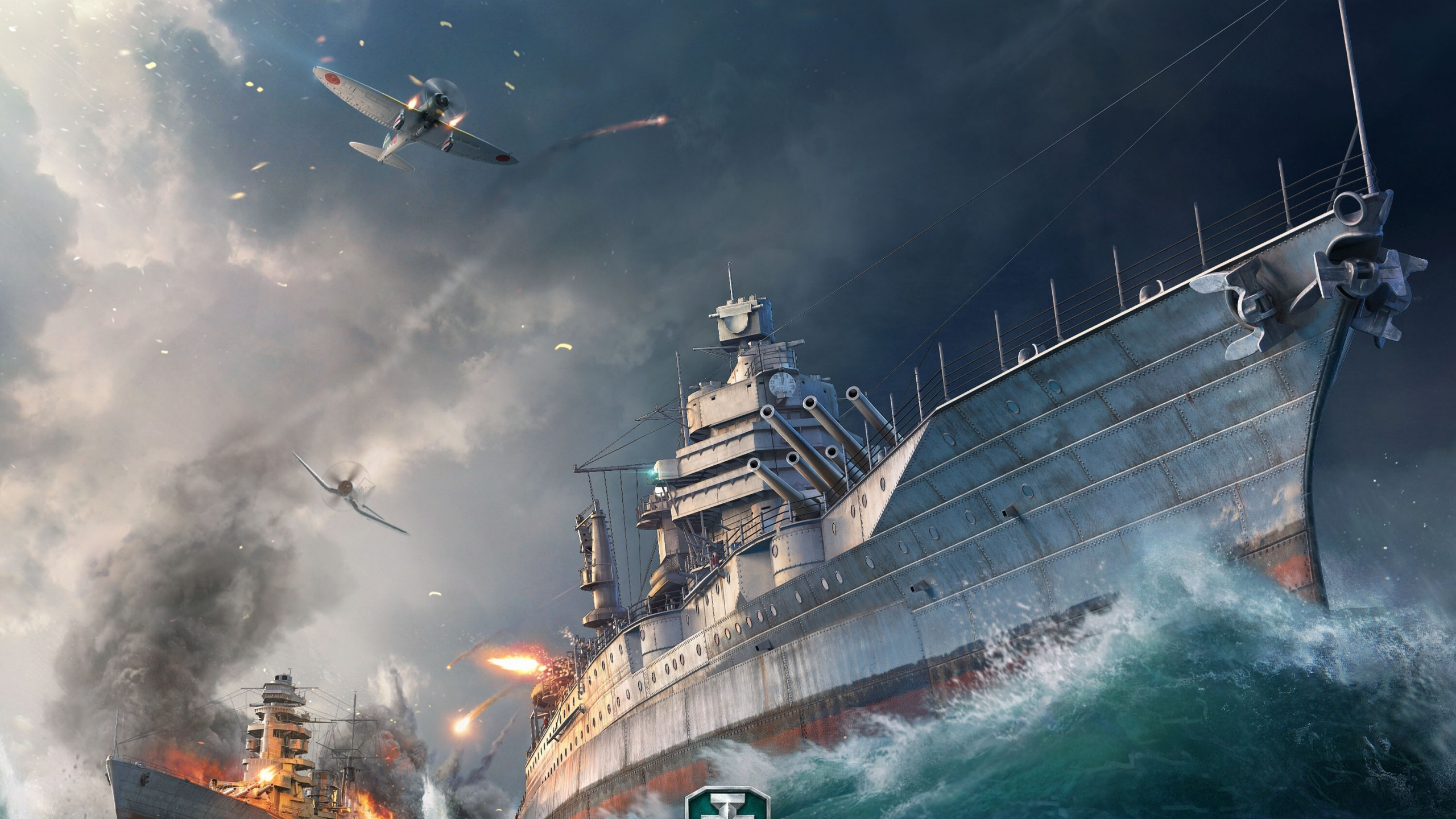 Mondiale de Navires de Guerre, World of Tanks, Wargaming, Navire de Guerre, Navire. Wallpaper in 2560x1440 Resolution