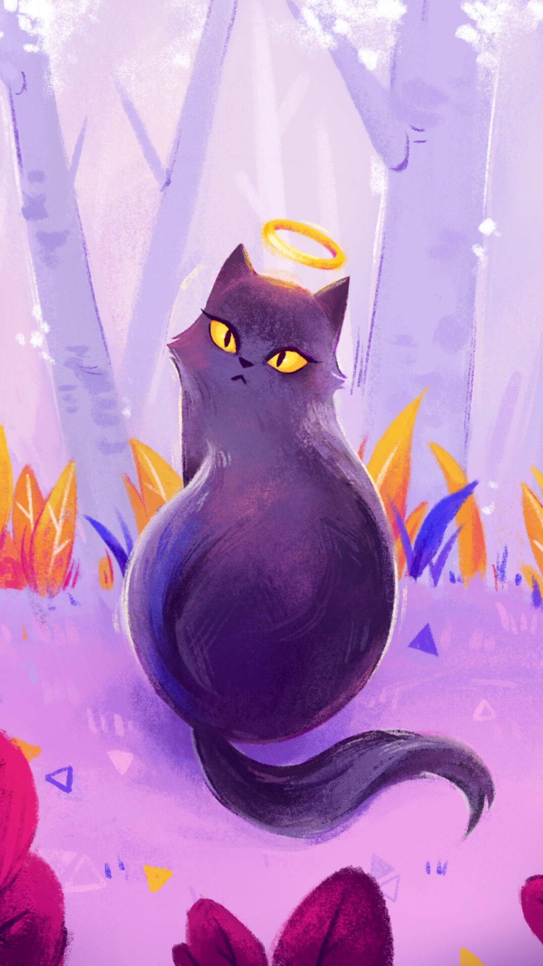 艺术, 肖像, 绘画, 紫色的, 紫罗兰色 壁纸 1080x1920 允许