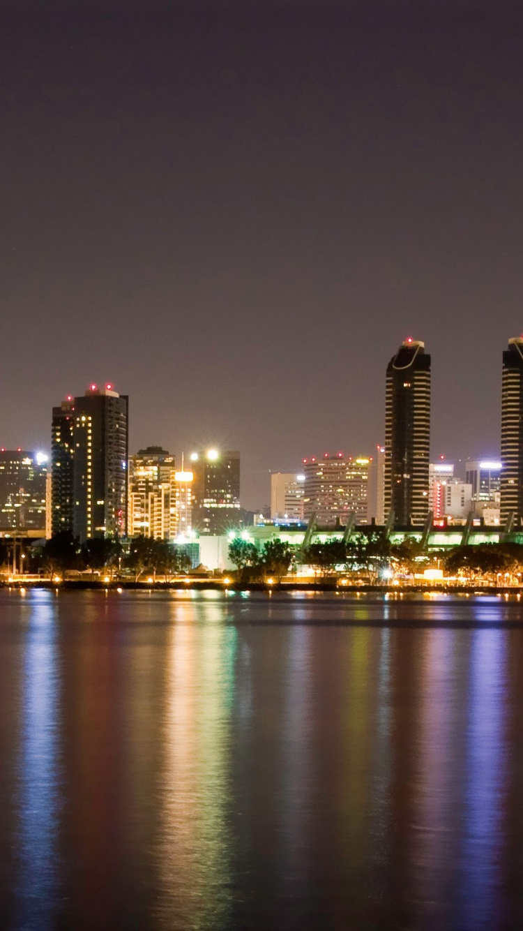 City Skyline During Night Time. Wallpaper in 750x1334 Resolution