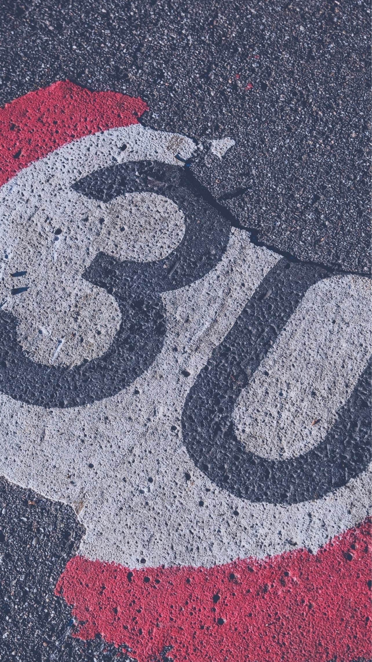 30 Number, Number, Road Surface, Asphalt, Red. Wallpaper in 750x1334 Resolution