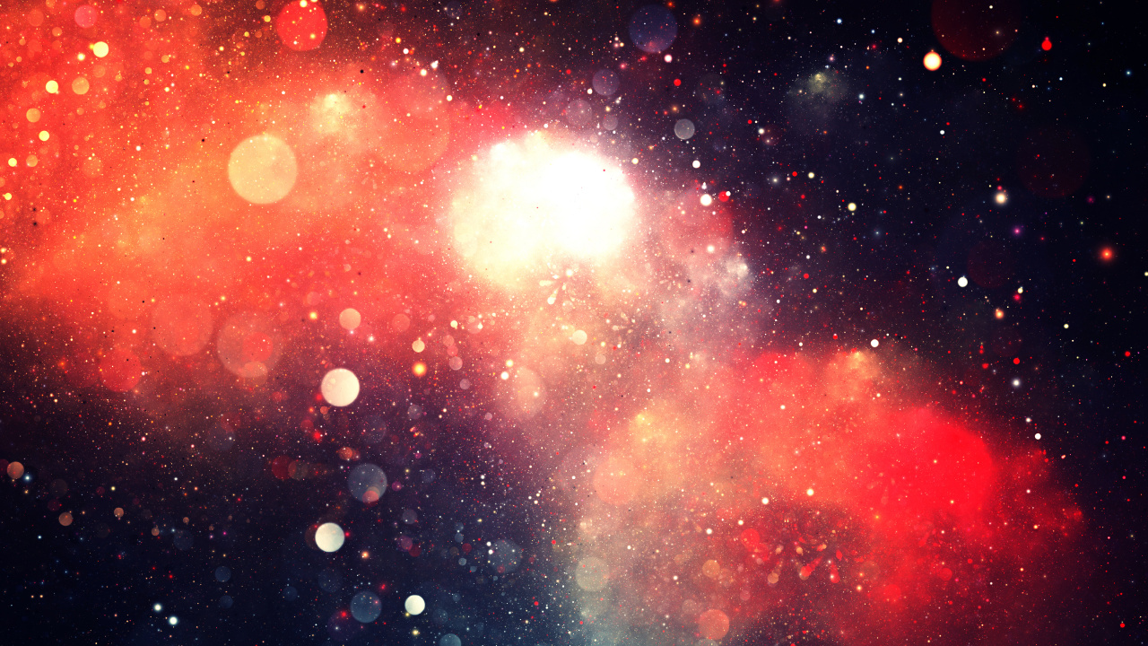 Étoiles Rouges et Bleues Dans le Ciel. Wallpaper in 1280x720 Resolution