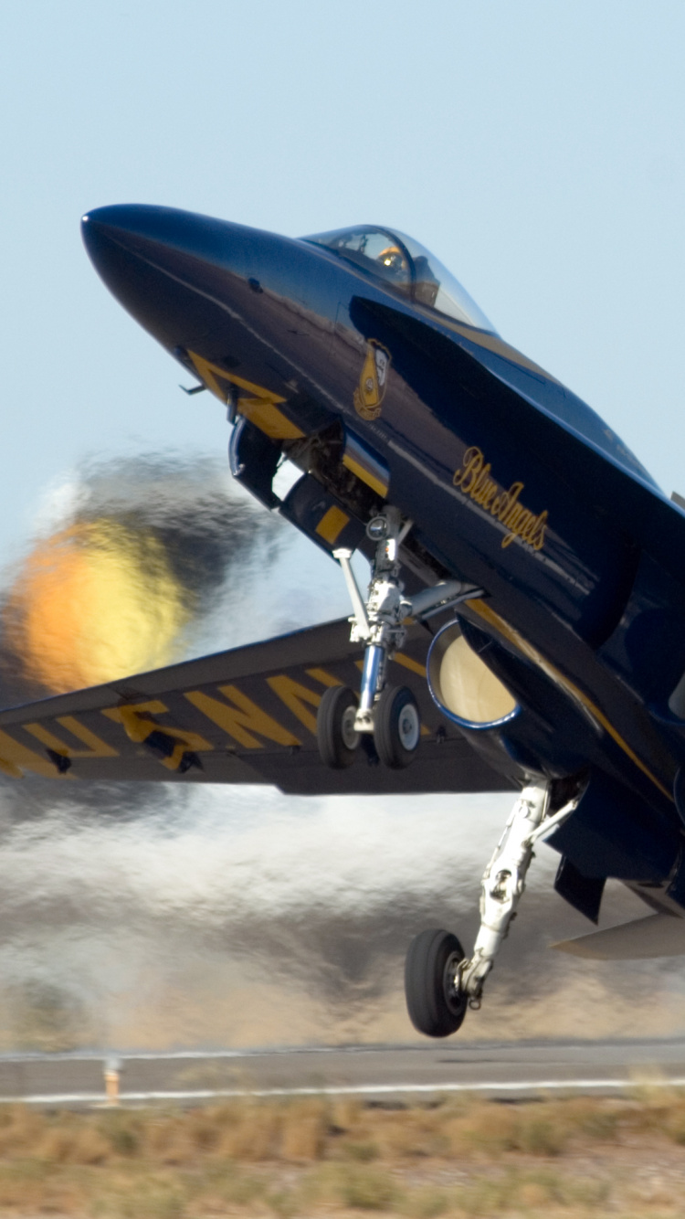 Black and Yellow Fighter Plane on The Field. Wallpaper in 750x1334 Resolution