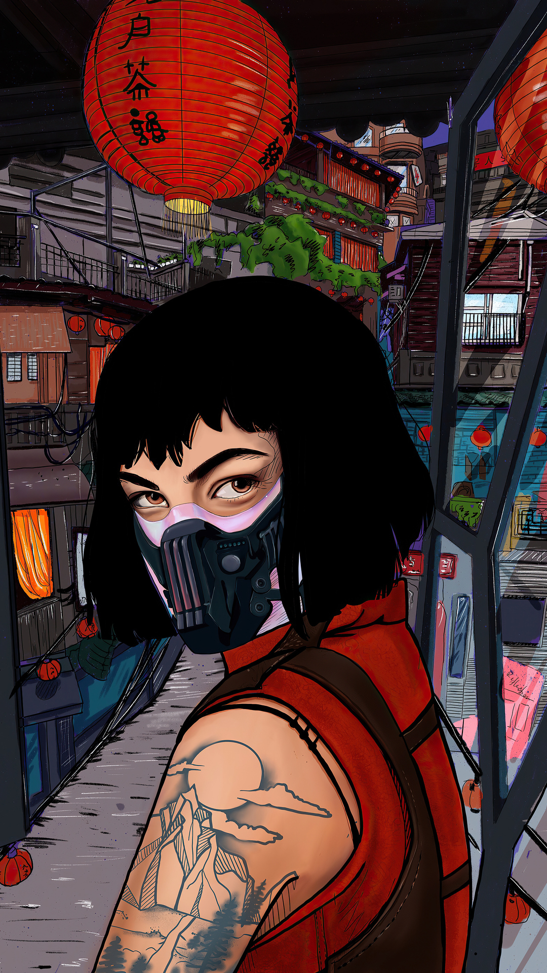 东京, 柏林, 艺术, 动画, 灯笼 壁纸 1080x1920 允许