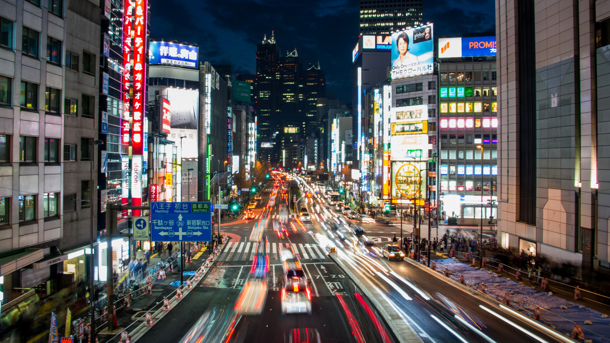 Time Lapse Photography of City During Night Time. Wallpaper in 2560x1440 Resolution