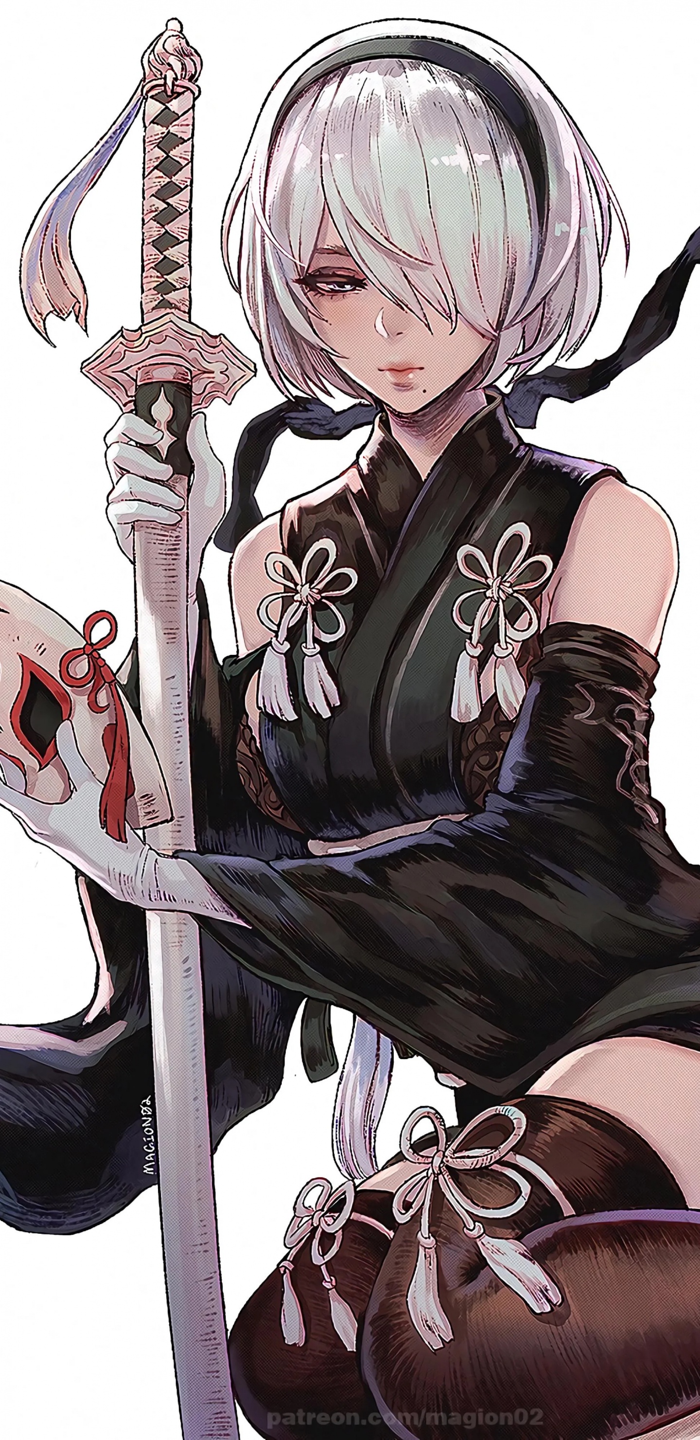 Yorha 2b Fanart, Nier Autómatas, de Dibujos Animados, Fan Art, Yorha. Wallpaper in 1440x2960 Resolution