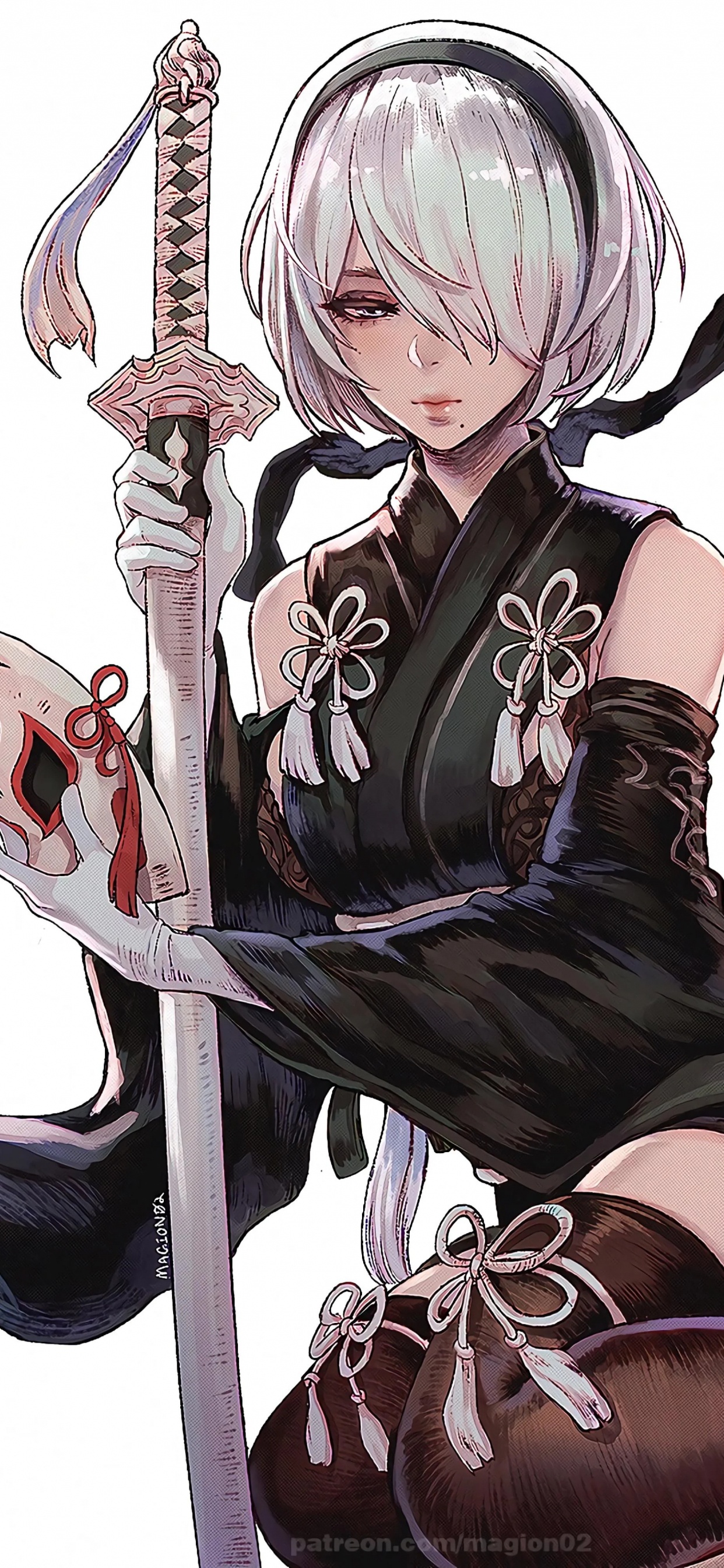 Yorha 2b Fanart, Nier Automates, Dessin Animé, Fan Art, Yorha. Wallpaper in 1242x2688 Resolution