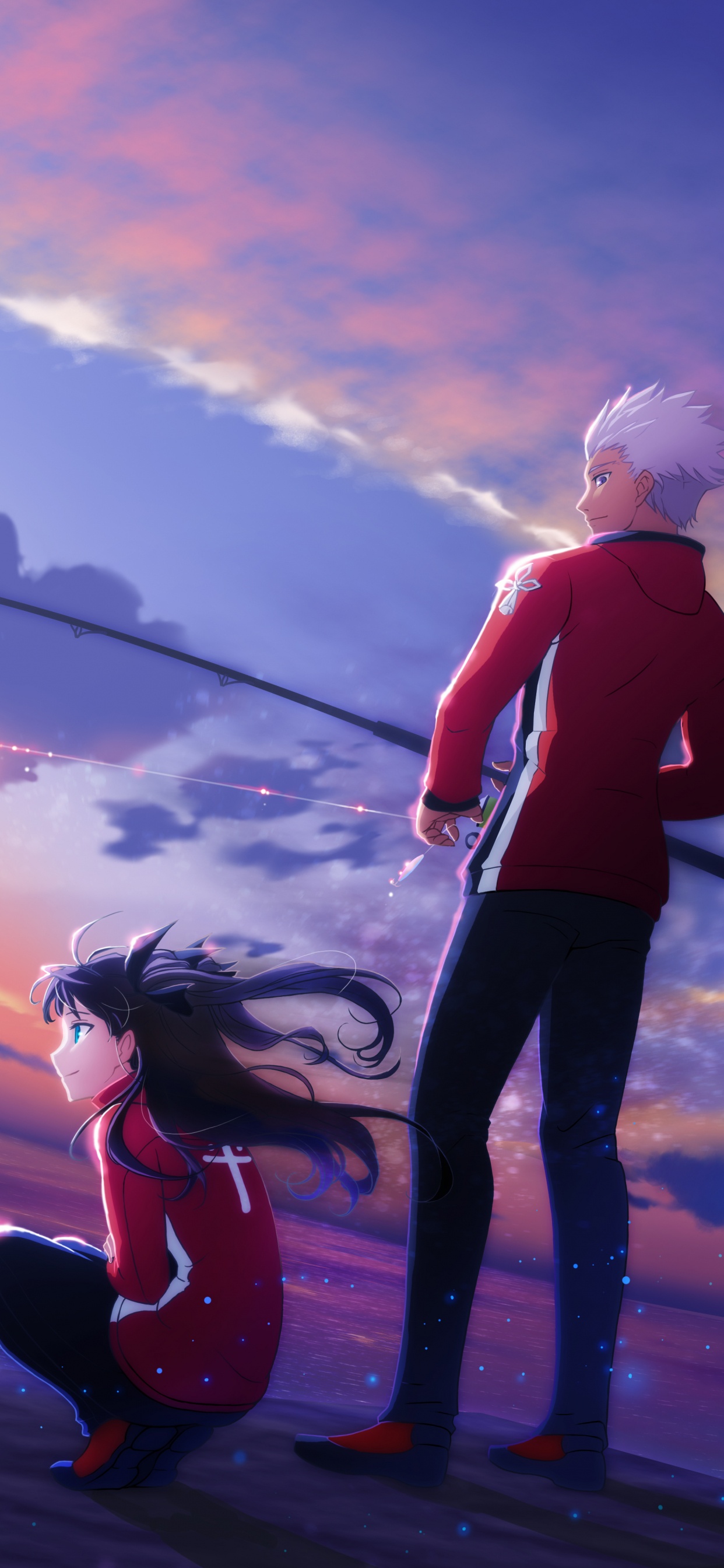 Man and Woman Standing on The Ground During Sunset. Wallpaper in 1242x2688 Resolution