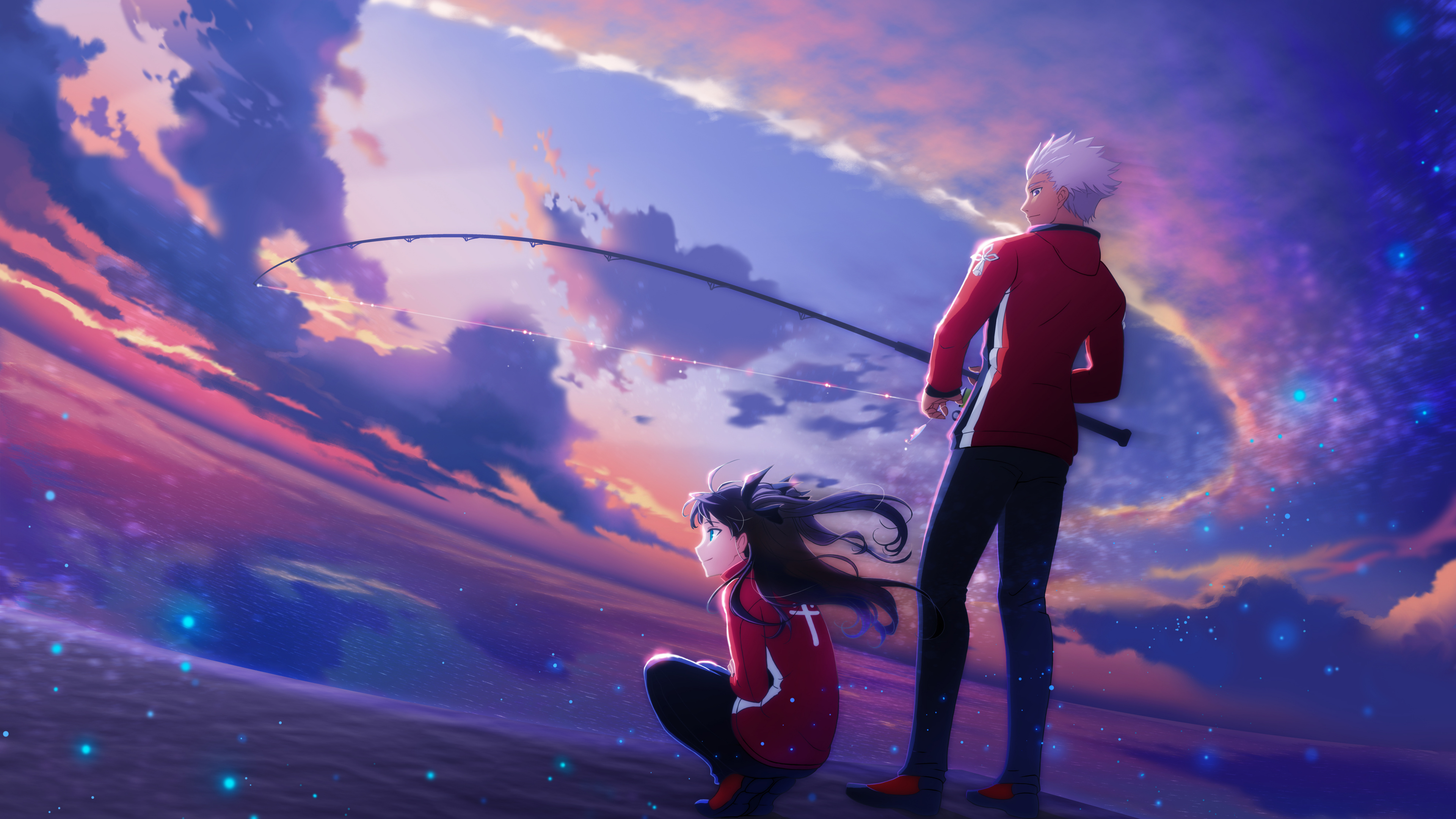 Man and Woman Standing on The Ground During Sunset. Wallpaper in 3840x2160 Resolution