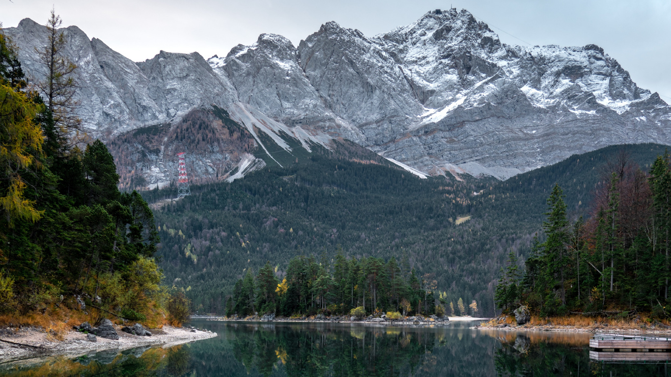 Mountain, Body of Water, Nature, Natural Landscape, Mountainous Landforms. Wallpaper in 1366x768 Resolution