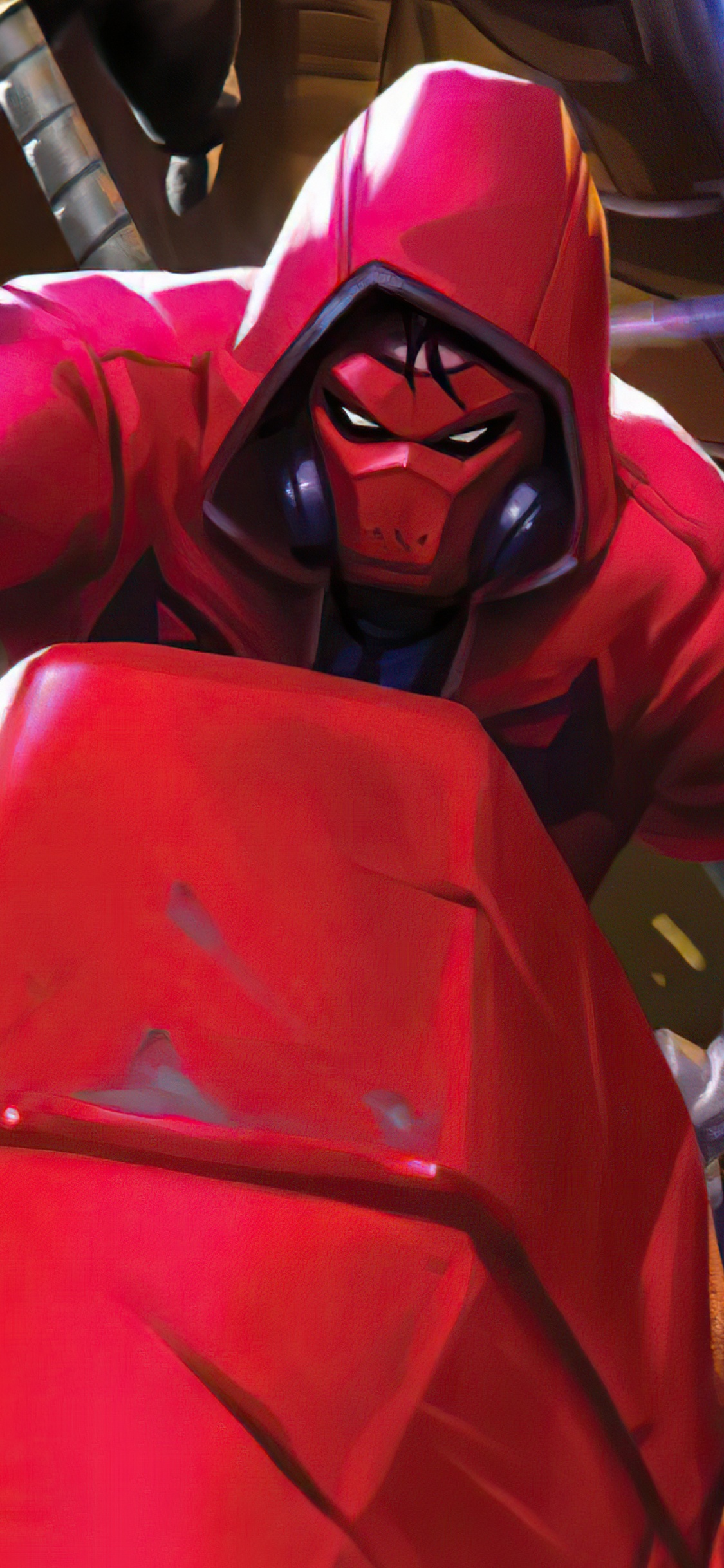 Redhood Nightwing Chase. Wallpaper in 1125x2436 Resolution