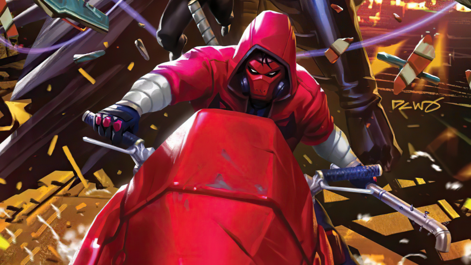 Redhood Nightwing Chase. Wallpaper in 1920x1080 Resolution