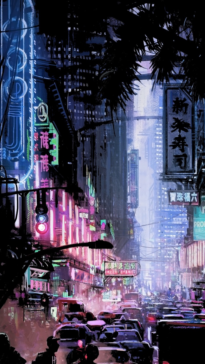 Ilustración, Cyberpunk, Arte, Diseño, Fan Art. Wallpaper in 720x1280 Resolution