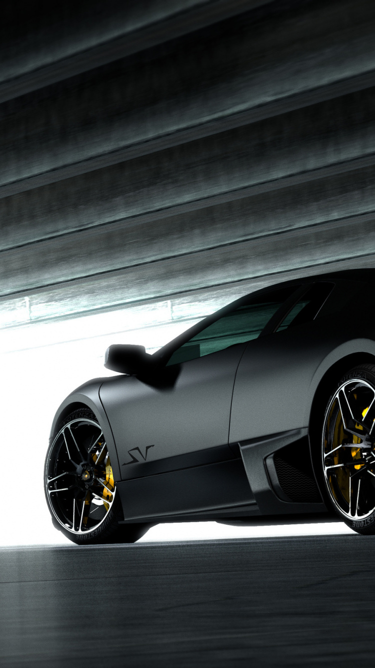 Porsche 911 Noire Garée Devant un Bâtiment Blanc et Gris. Wallpaper in 750x1334 Resolution