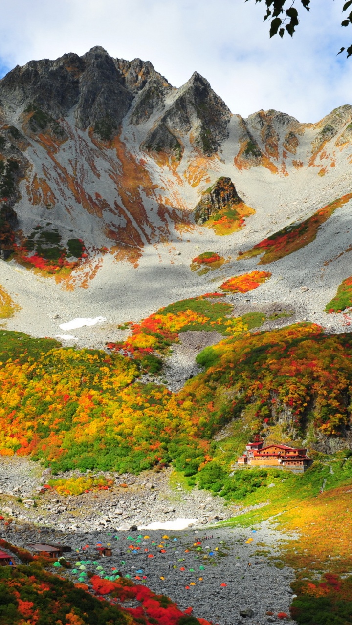 Green and Brown Mountain Under White Clouds During Daytime. Wallpaper in 720x1280 Resolution