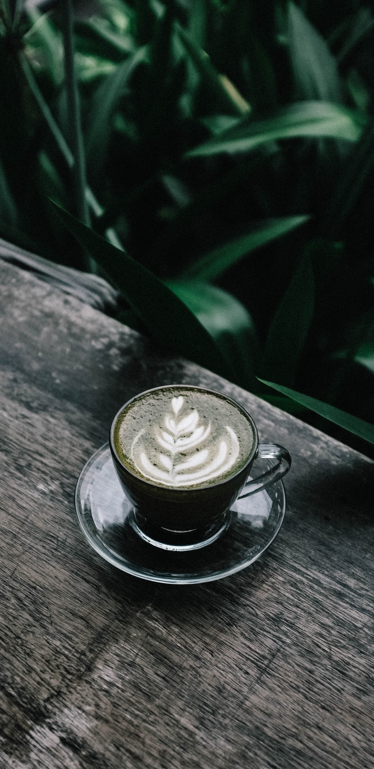 Tasse en Verre Clair Sur Une Table en Bois Marron. Wallpaper in 1440x2960 Resolution