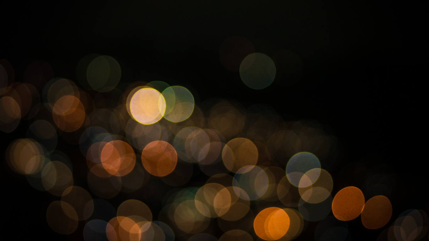 Lumières Bokeh Jaunes et Blanches. Wallpaper in 1366x768 Resolution