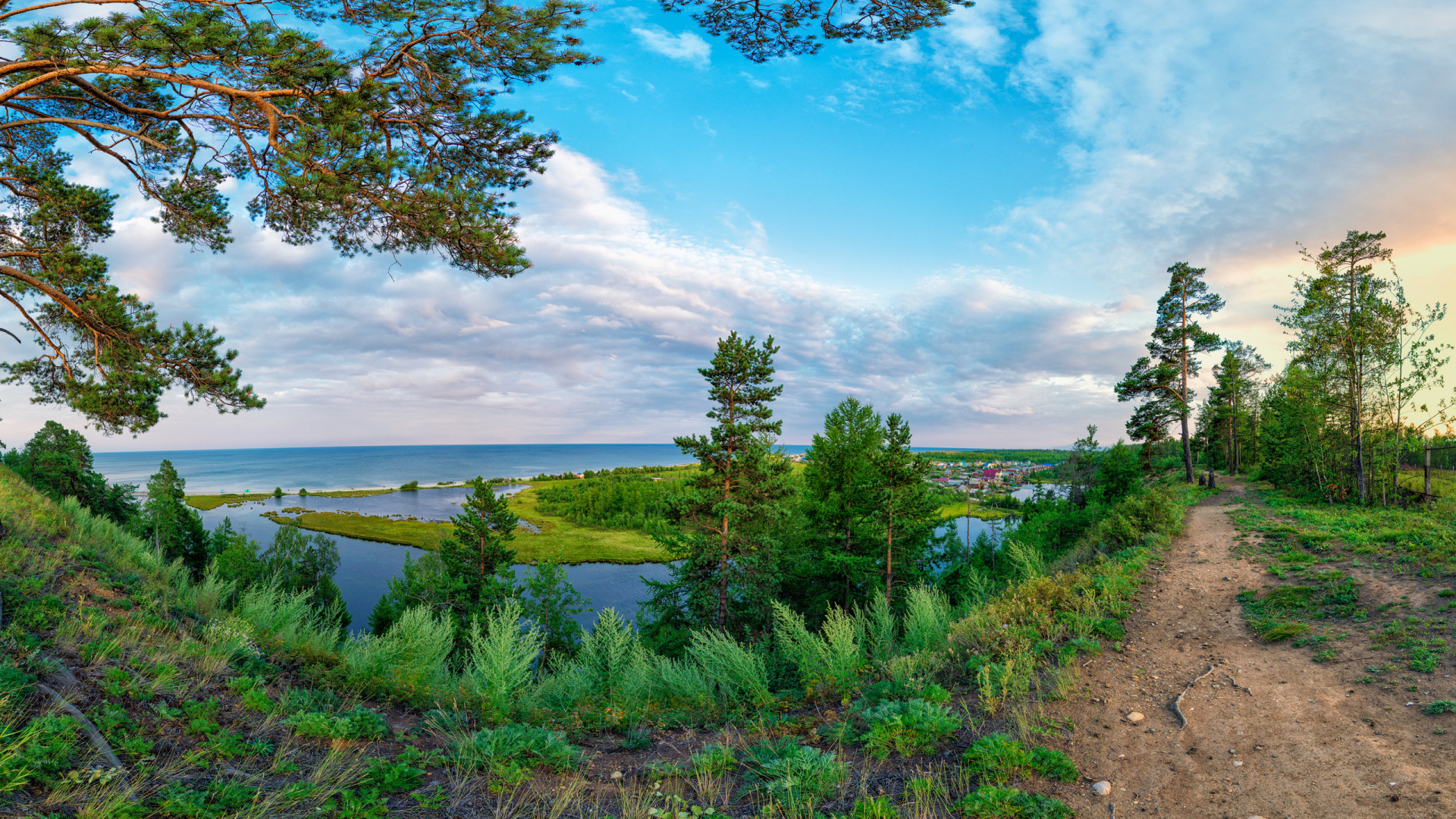 Green Trees Near Body of Water Under Blue Sky During Daytime. Wallpaper in 1920x1080 Resolution