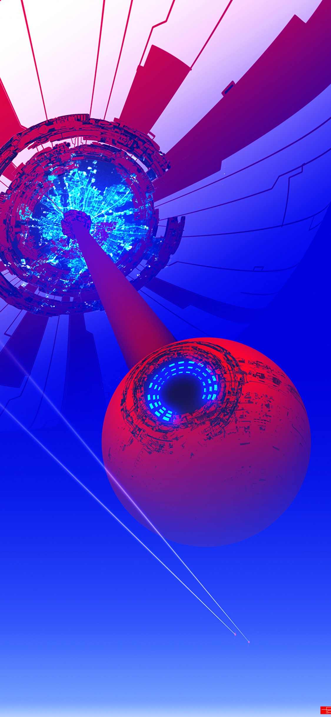 Boule Ronde Rouge et Bleue. Wallpaper in 1125x2436 Resolution