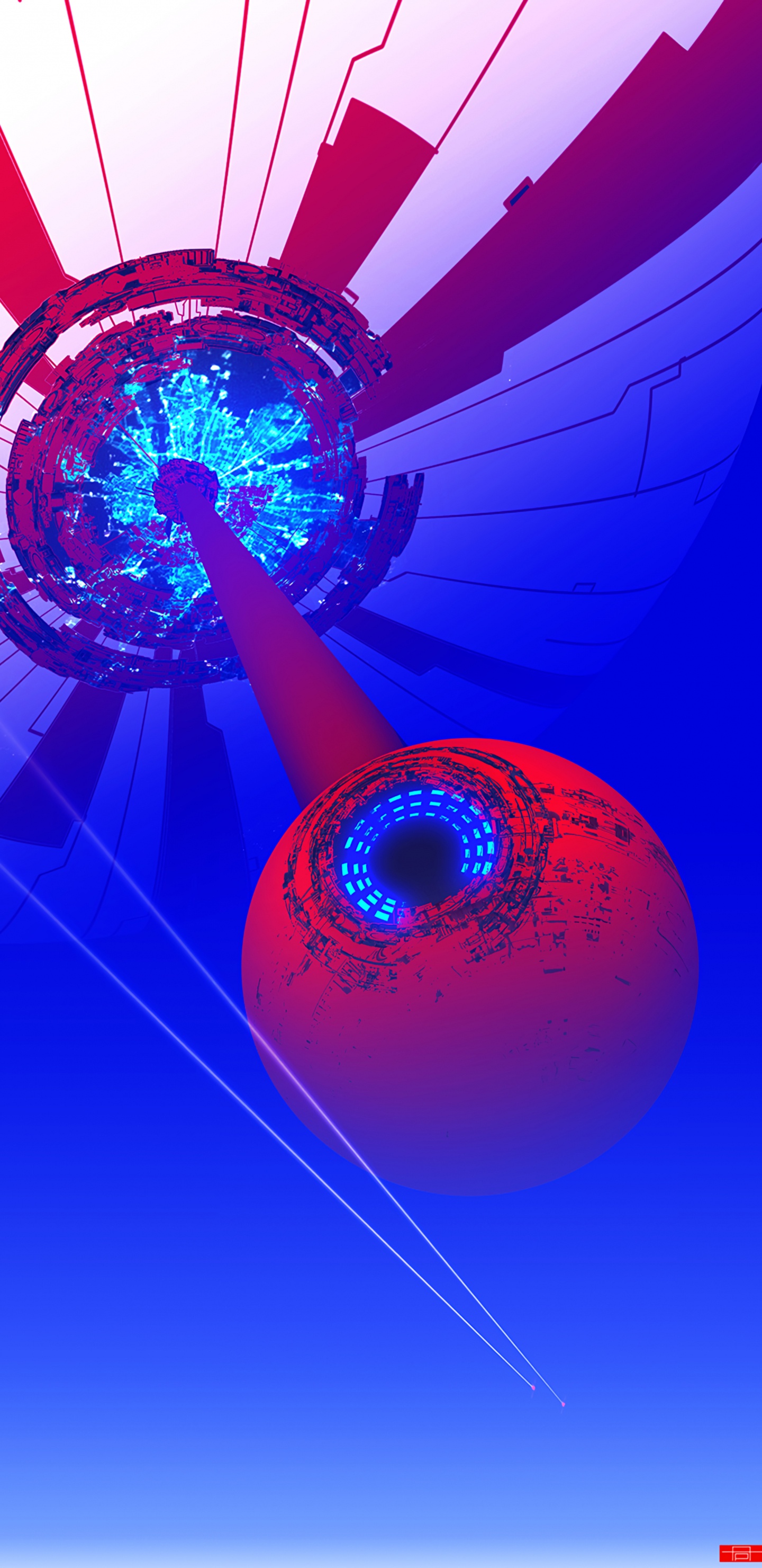 Boule Ronde Rouge et Bleue. Wallpaper in 1440x2960 Resolution